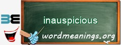 WordMeaning blackboard for inauspicious